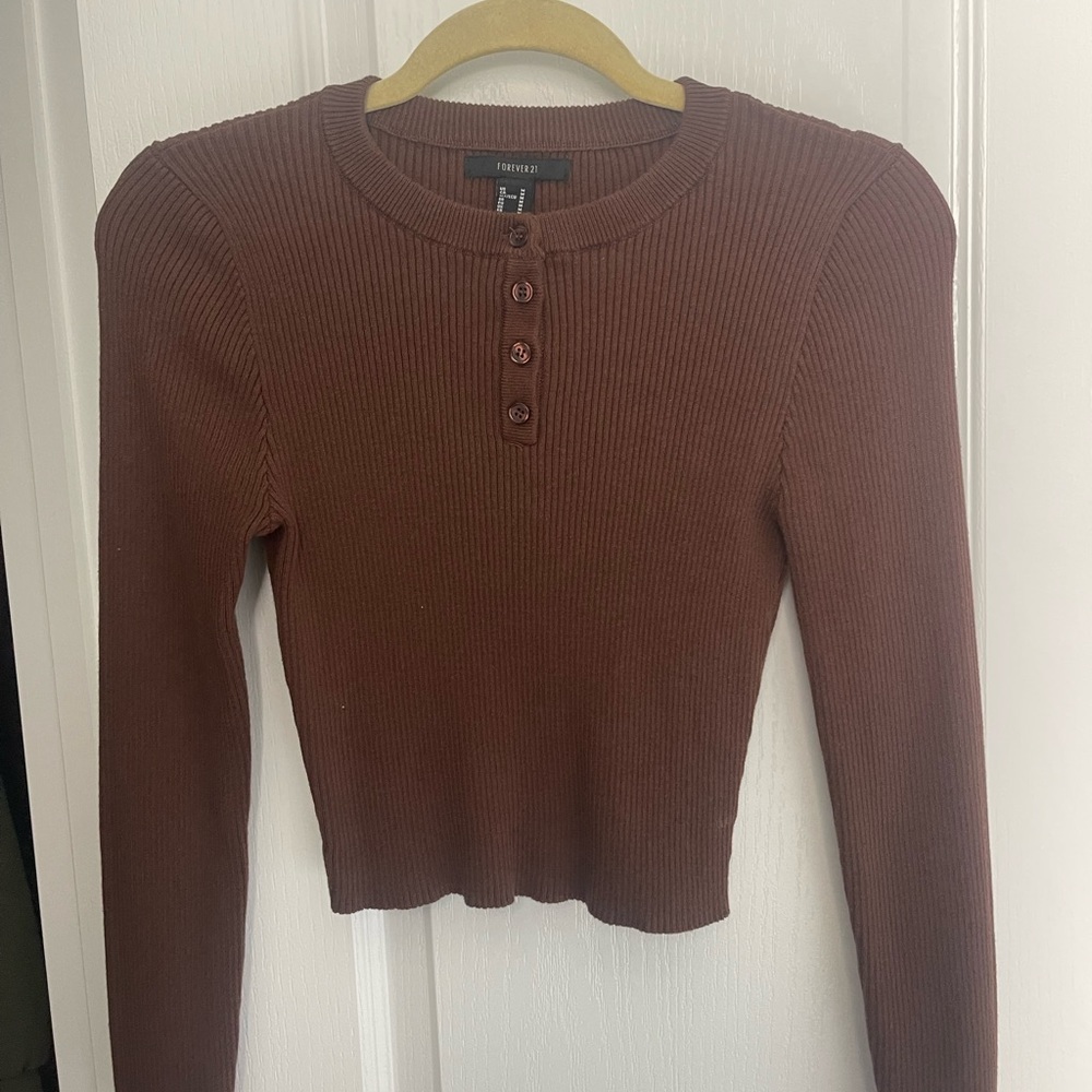 Forever 21 Brown Long Sleeve Top